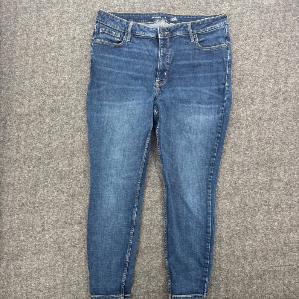 Old Navy Rockstar Super Skinny High Rise Jeans Medium Wash Blue Size 16 Short